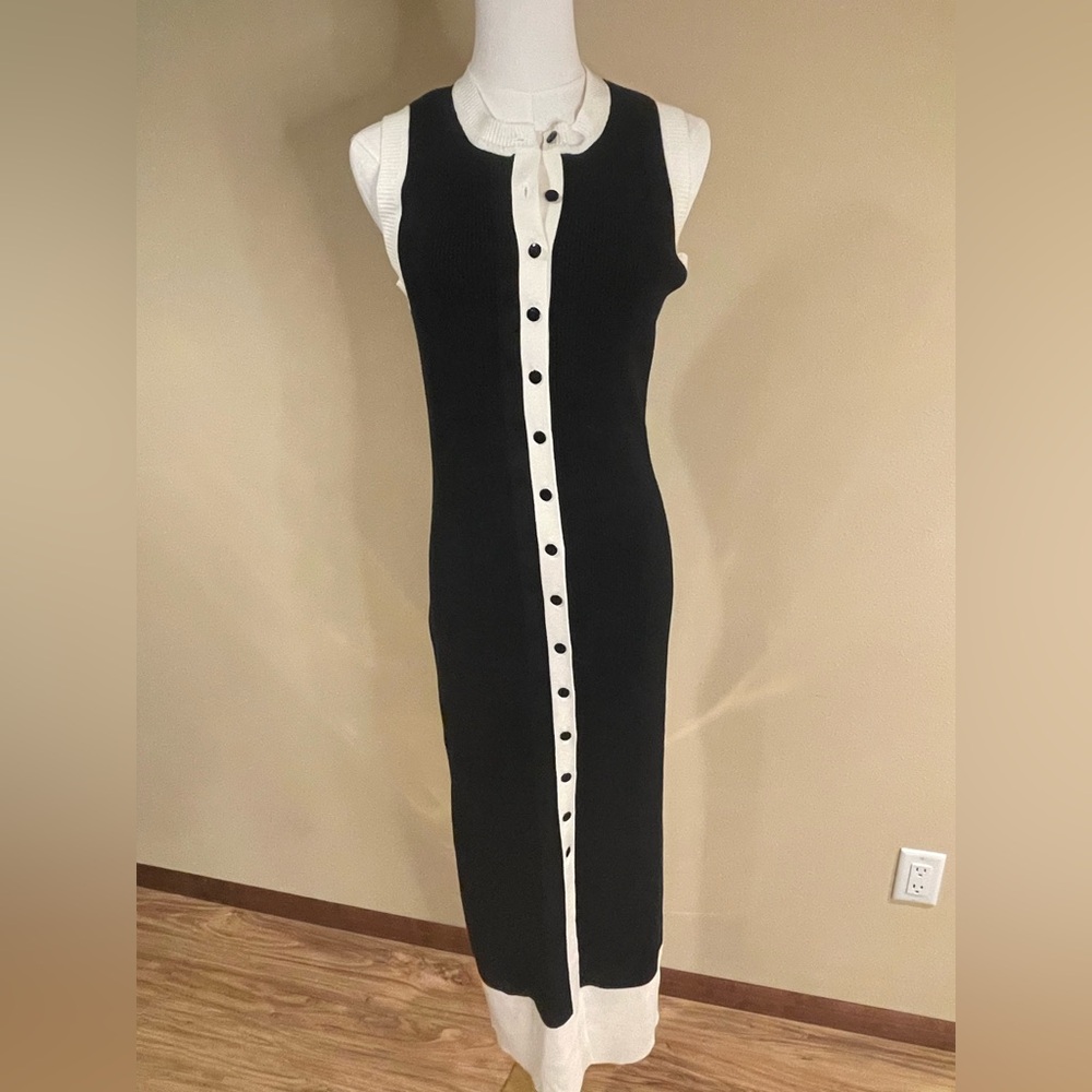 Fifteen Twenty Black and White Midi Dress